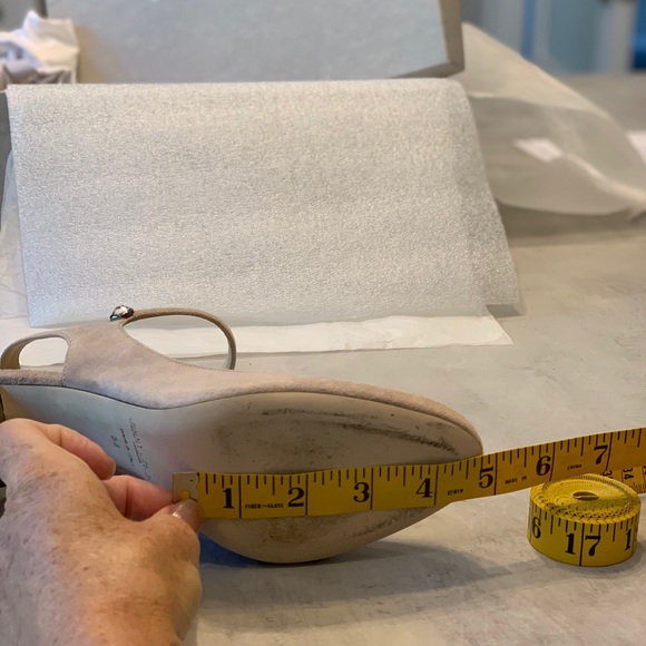 Jimmy Choo Meagan100 Pink Suede Ballet Shoe - Picture 12 of 16